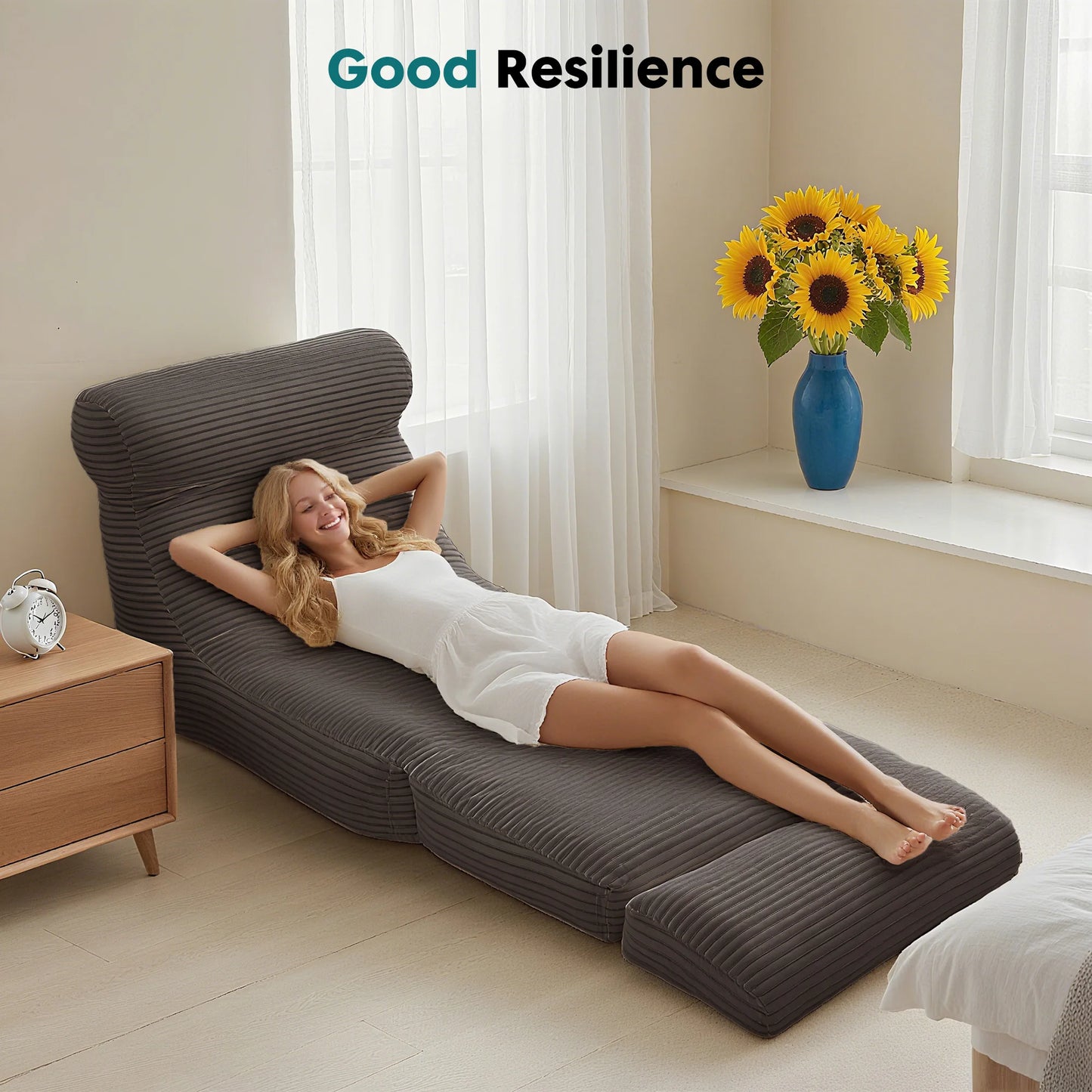 JHK Ergonomic Folding Sofa Bed With Lumbar Support