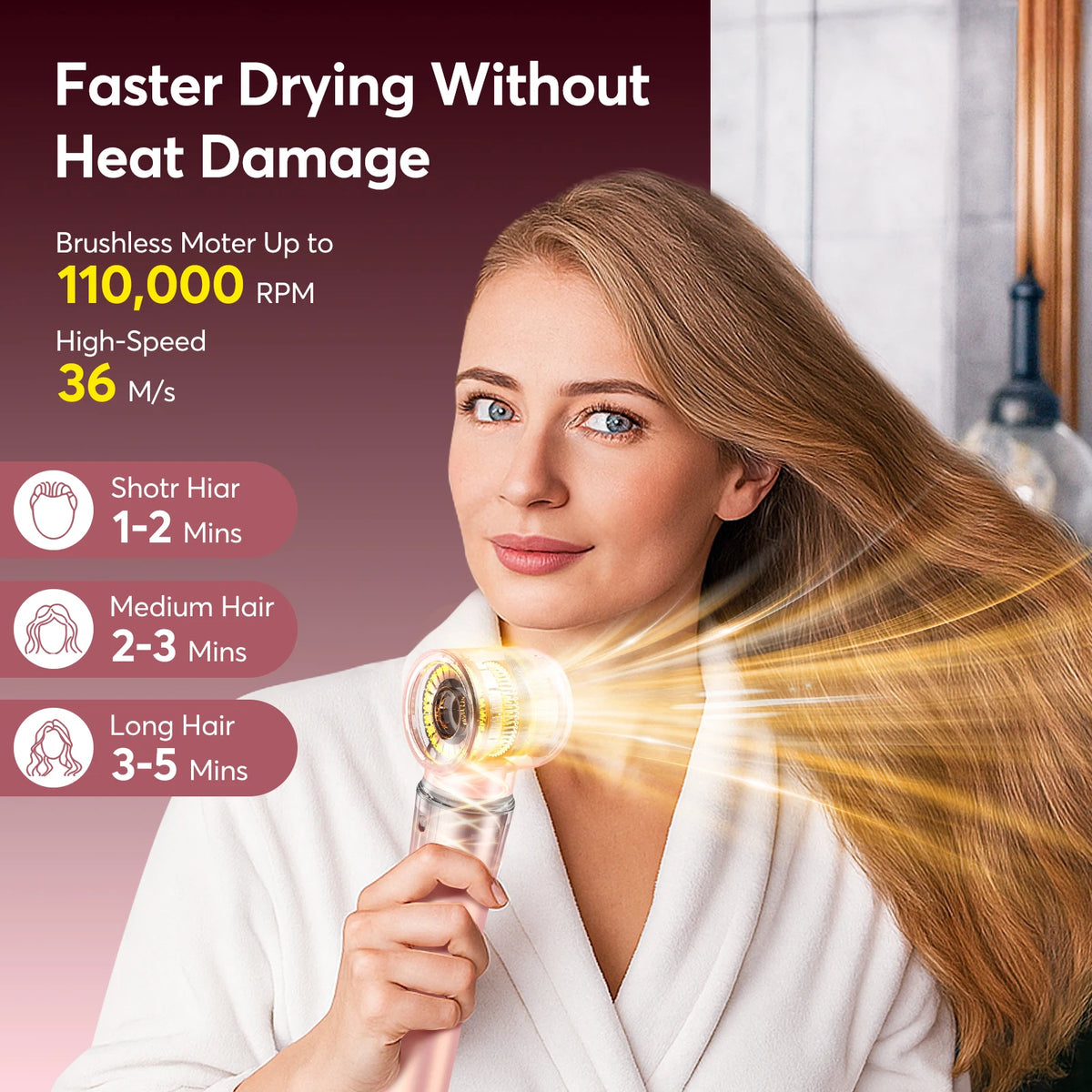 BOPCAL Professional 5 In 1 Hair Dryer Styler Ceramic 1200W
