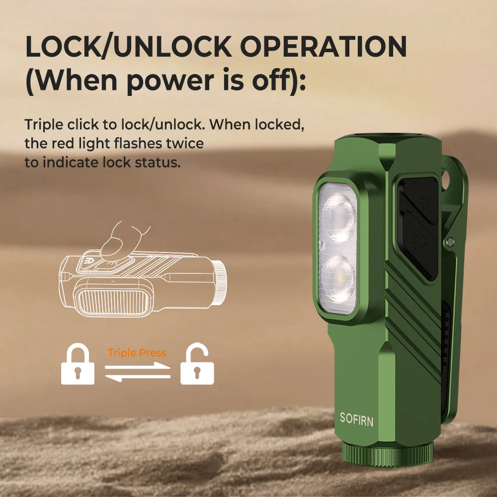 Sofirn Mini ST10 1000LM Flashlight USB C Rechargeable Dual Switch