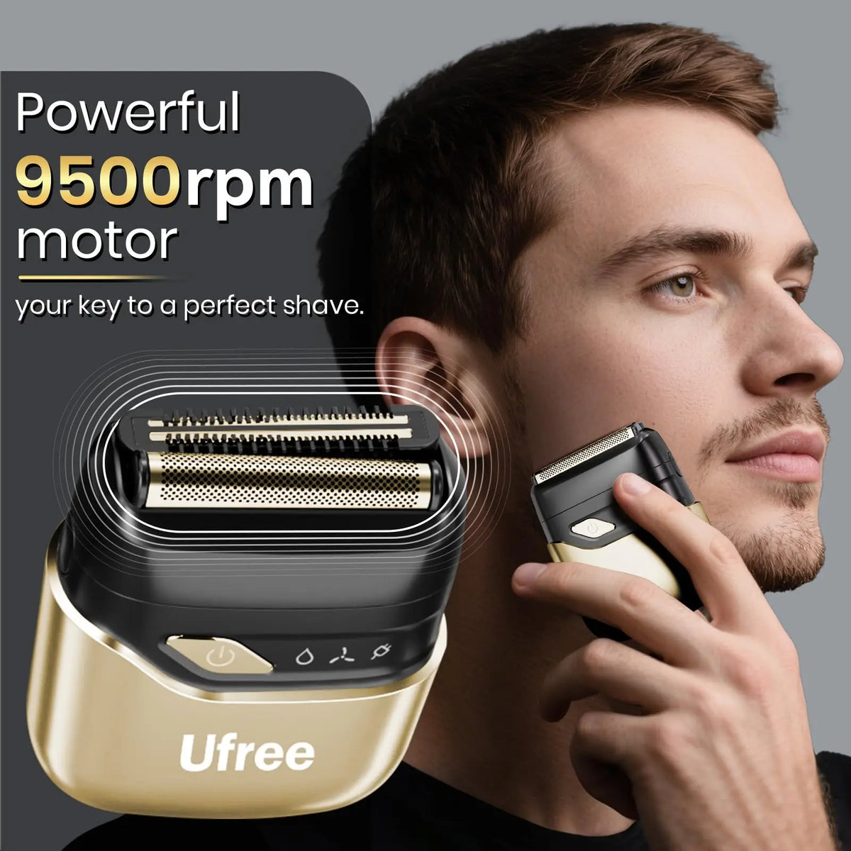 Ufree Electric Razor Men Wet Dry Cordless Rechargeable Foil Shaver