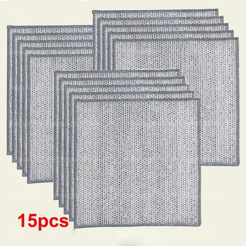 Durable Thickened Double Sided Steel Wire Kitchen Cleaning Cloth Pad
