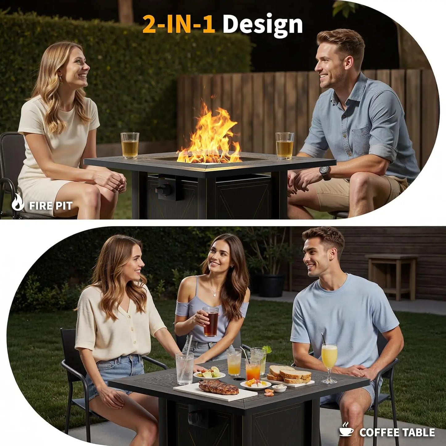 Propane Fire Pit Table With Premium Ceramic Top 50000 BTU