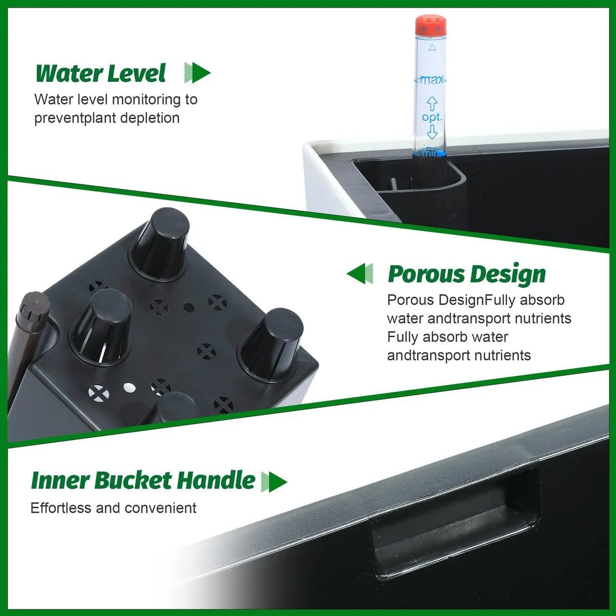 HiMISS Self Watering Planters Set Two For Indoor Outdoor Garden