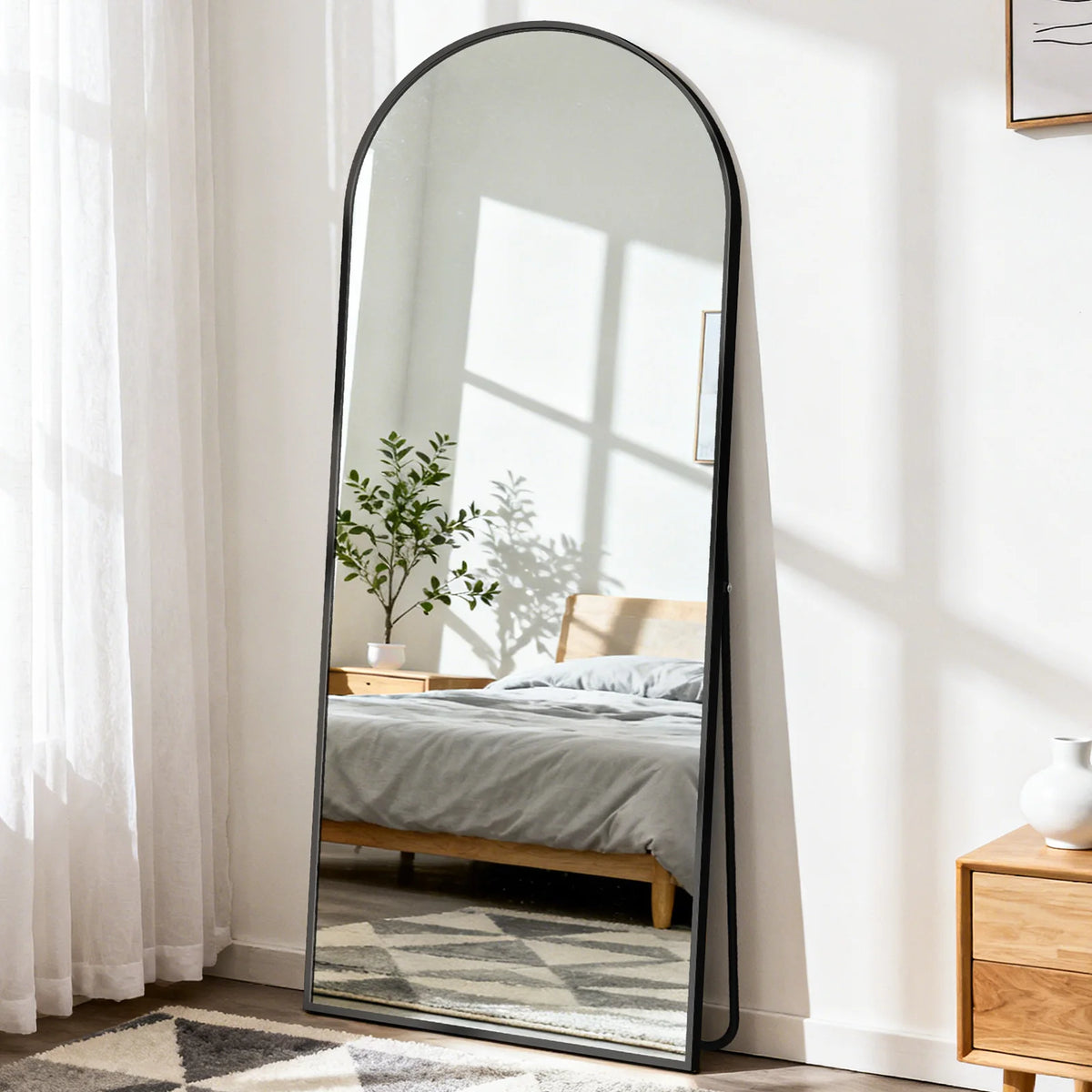 JHK Full Length Mirror Aluminum Frame Leaning Standing Wall Mounted