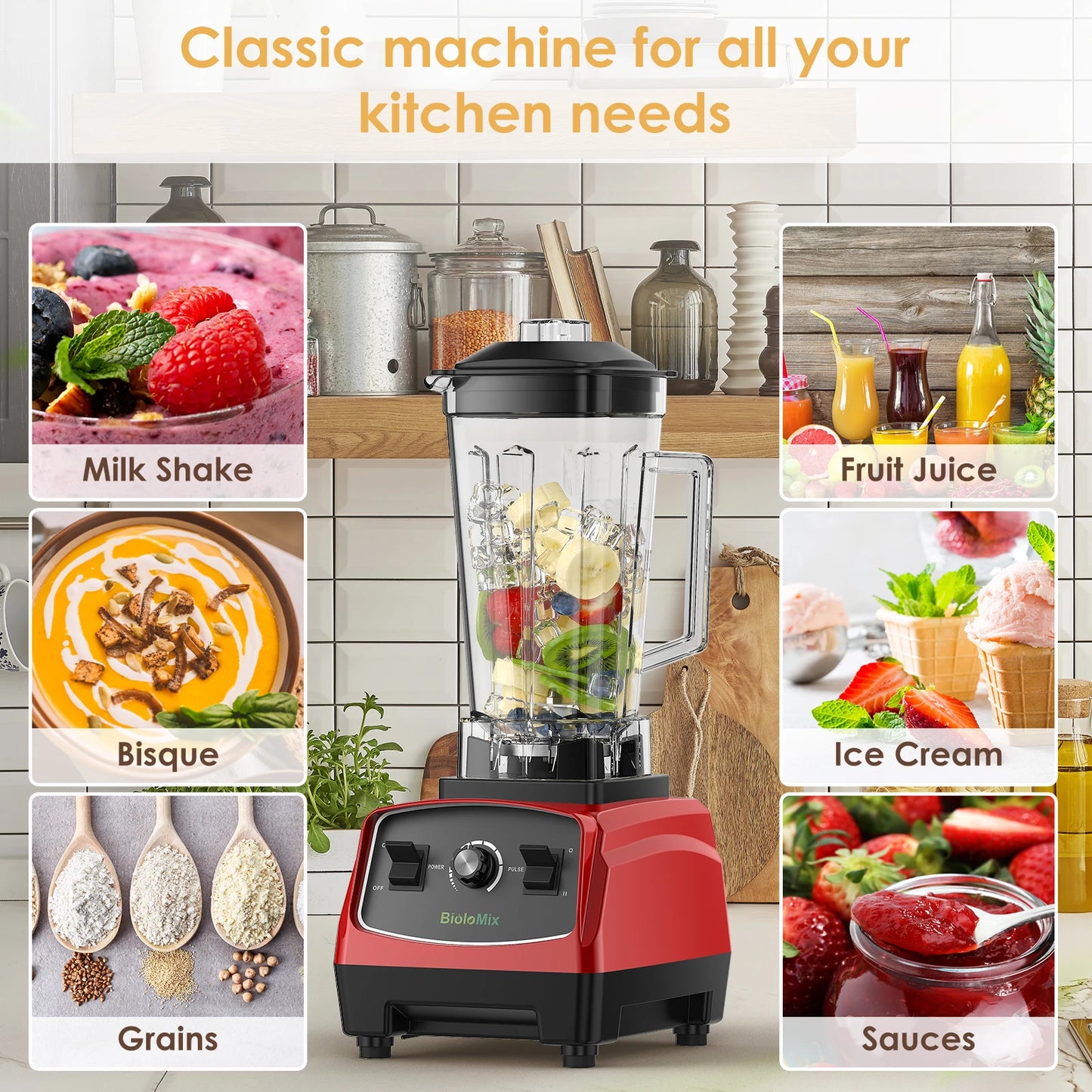 Biolomix Heavy Duty Commercial Blender Mixer Juicer
