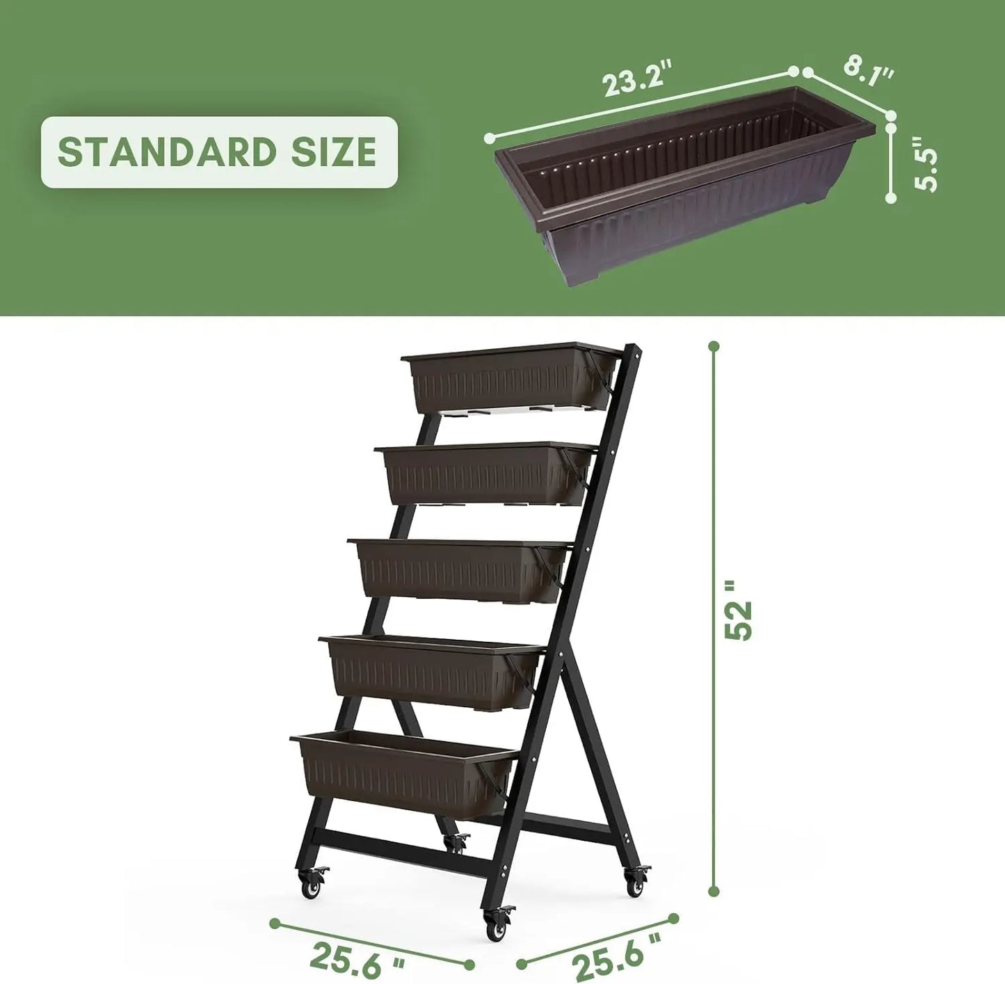 5 Tier Vertical Raised Garden Bed With Drainage For Vegetables Herbs
