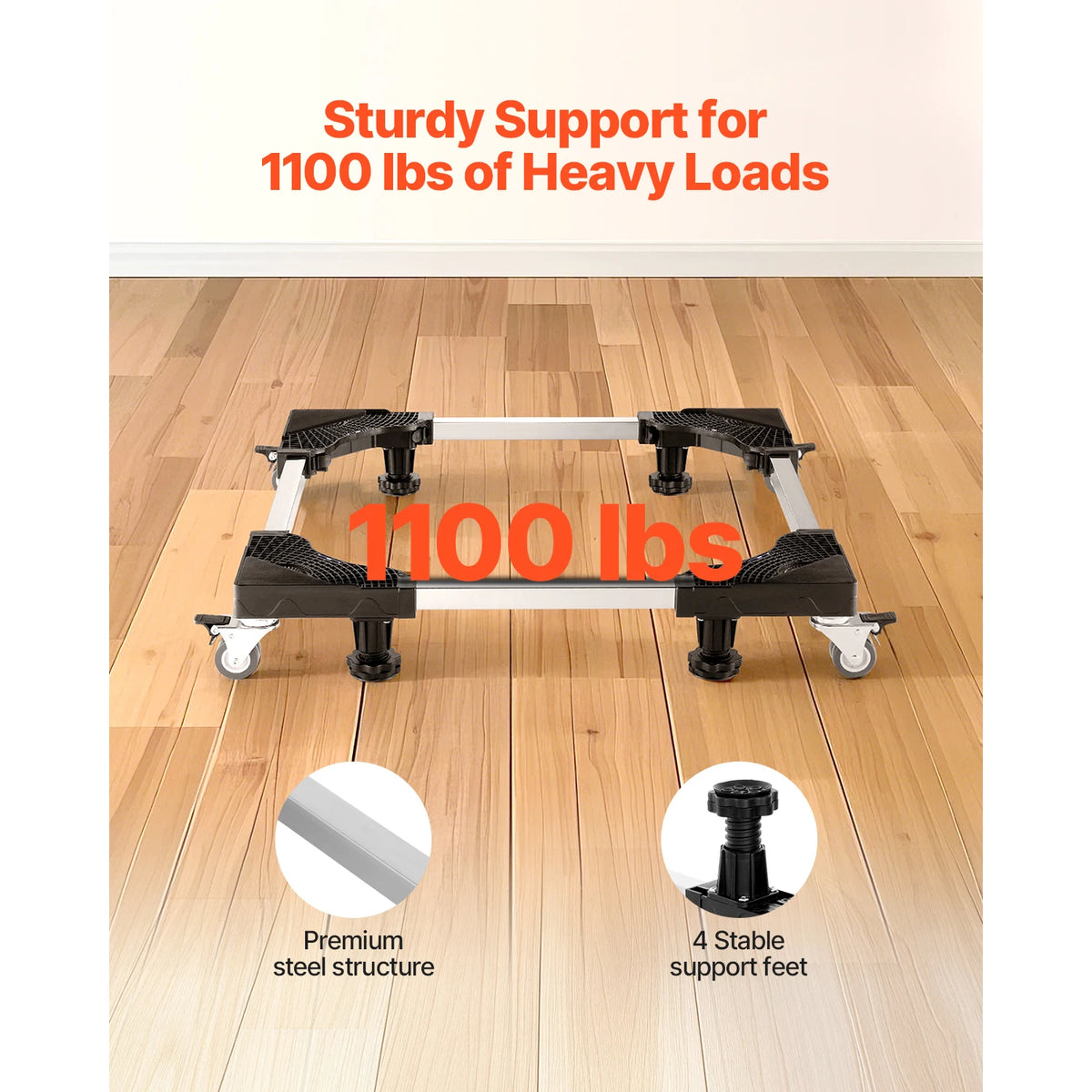 SucceBuy Heavy Duty Adjustable Furniture Mover Dolly With Locking Wheels