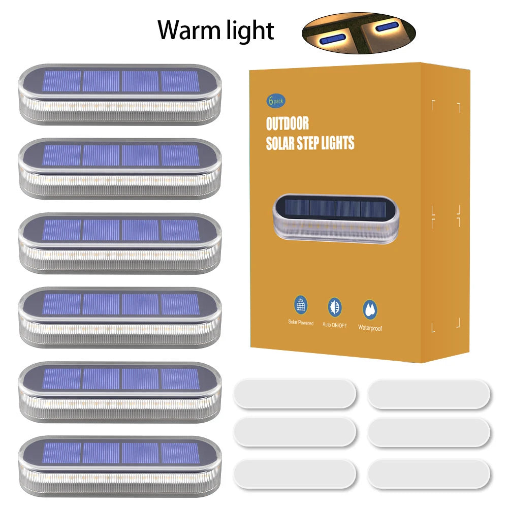 Solar Deck Lights Waterproof IP68 LED Step Lights Garden Outdoor