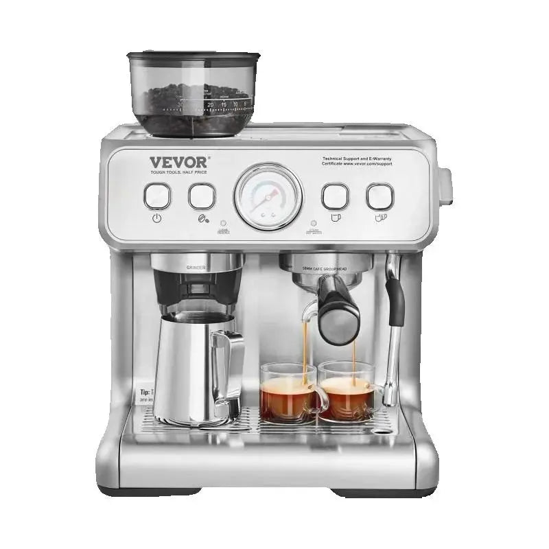 Vevor Semi Automatic Espresso Machine Grinder 15 Bar Milk Frother