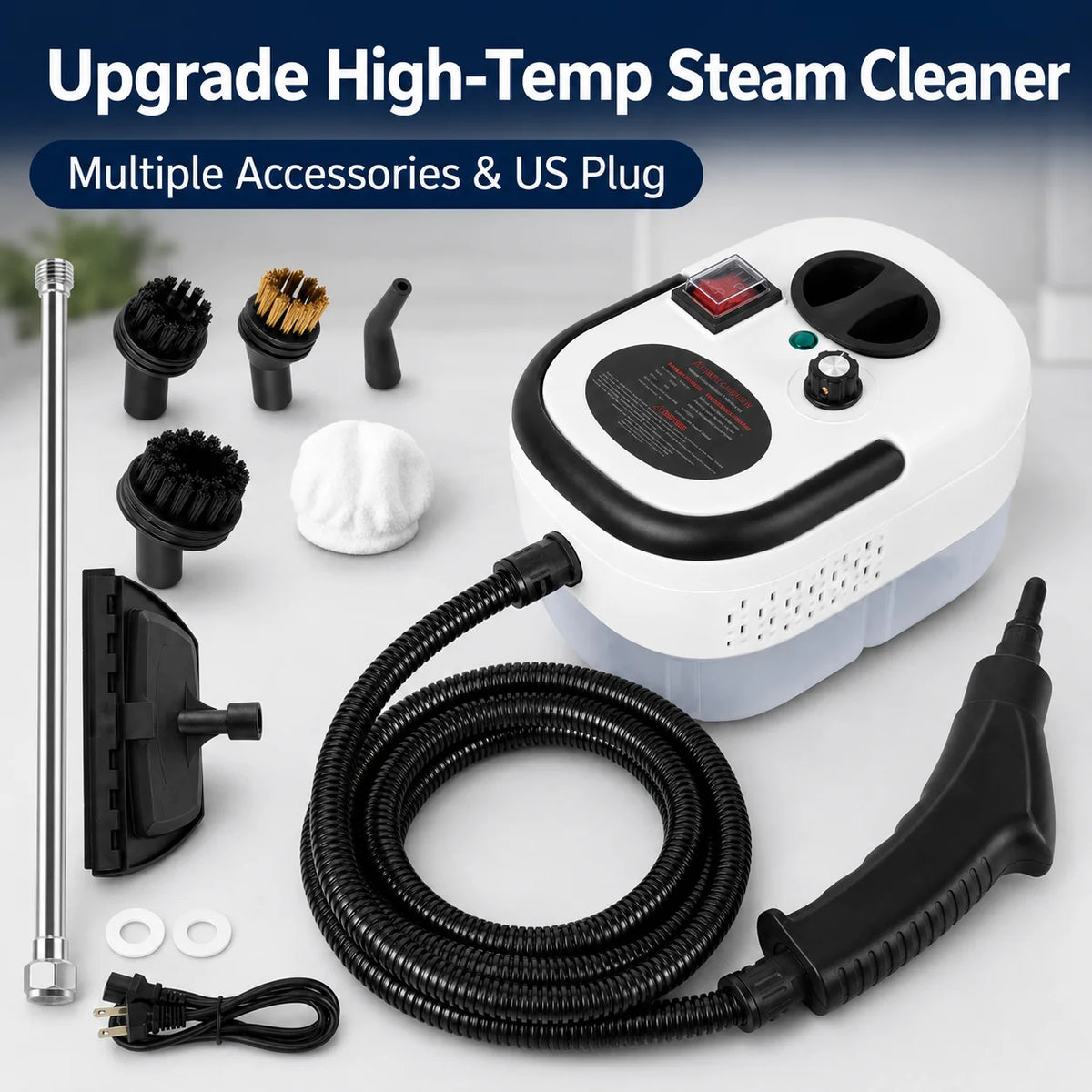 2500W Portable Handheld Steam Cleaner With Multiple Accessories Us Plug