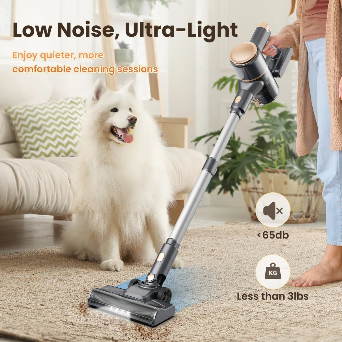 Yisora N8 Cordless Stick Vacuum Cleaner Lightweight Bagless Cyclone Filter