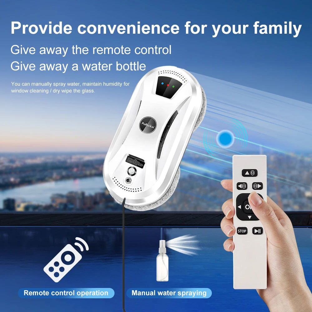PuRuikai Ultra Thin Electric Window Cleaning Robot With Remote Control