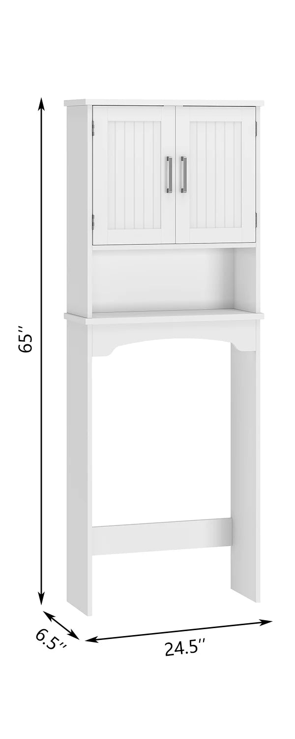 HiMISS Over Toilet Storage Cabinet With Double Doors Anti Tip