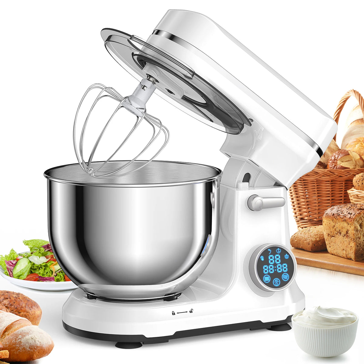 Biolomix Professional Kitchen Stand Mixer 1200W 11 Speed OLED Screen