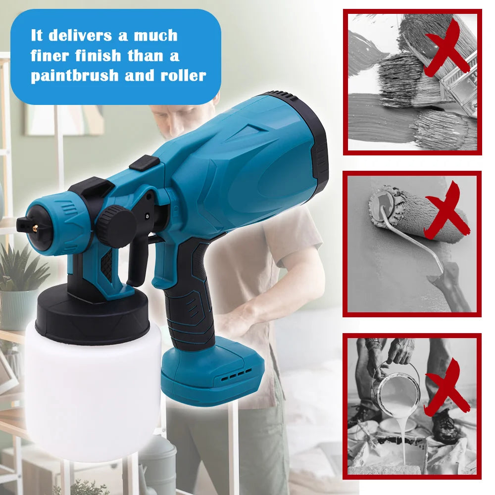 21V Cordless Electric HVLP Paint Sprayer With Rechargeable Batteries