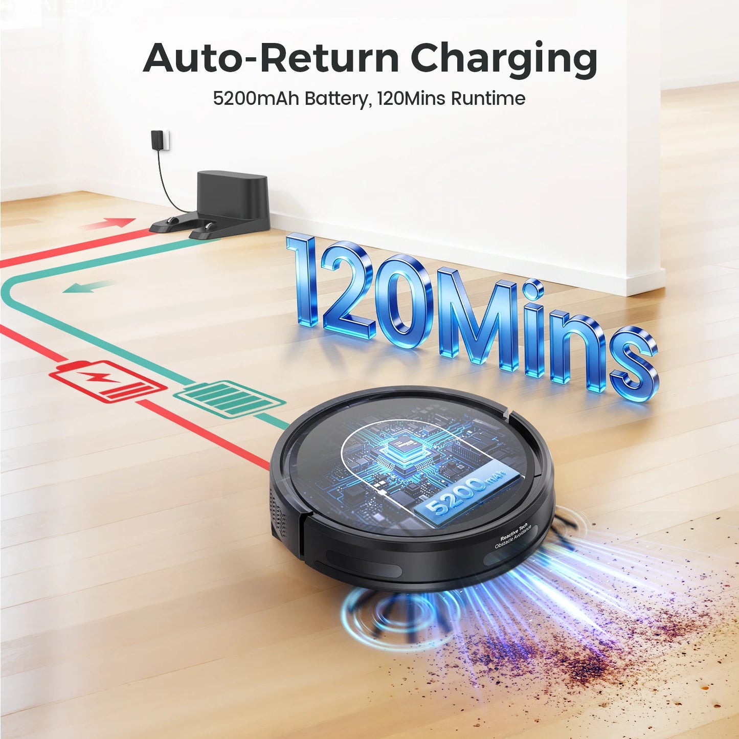 Vastorm Robot Vacuum Cleaner WiFi Auto Charge Mop For Home