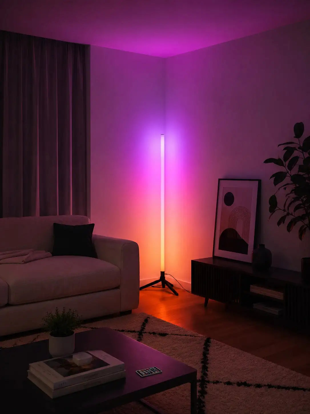 LED RGB Floor Lamp With Remote Control For Bedroom Lighting
