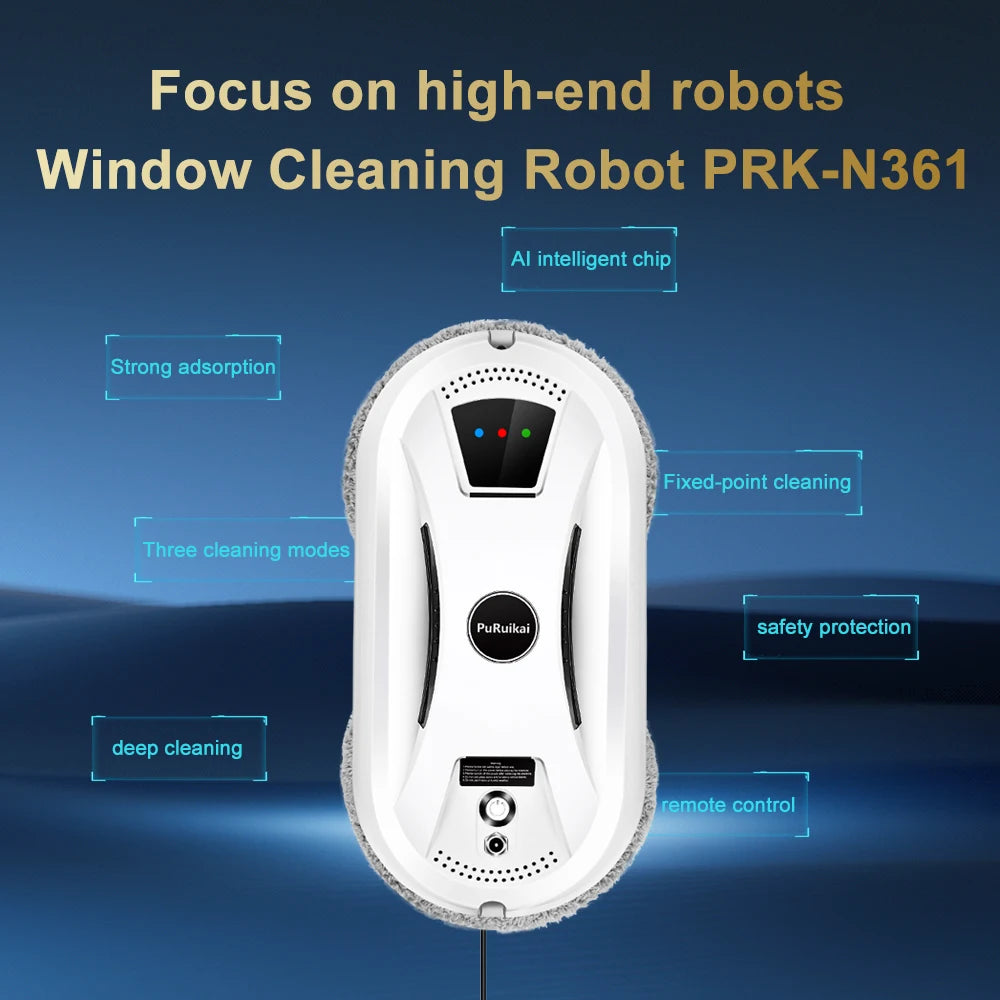 PuRuikai Ultra Thin Electric Window Cleaning Robot With Remote Control