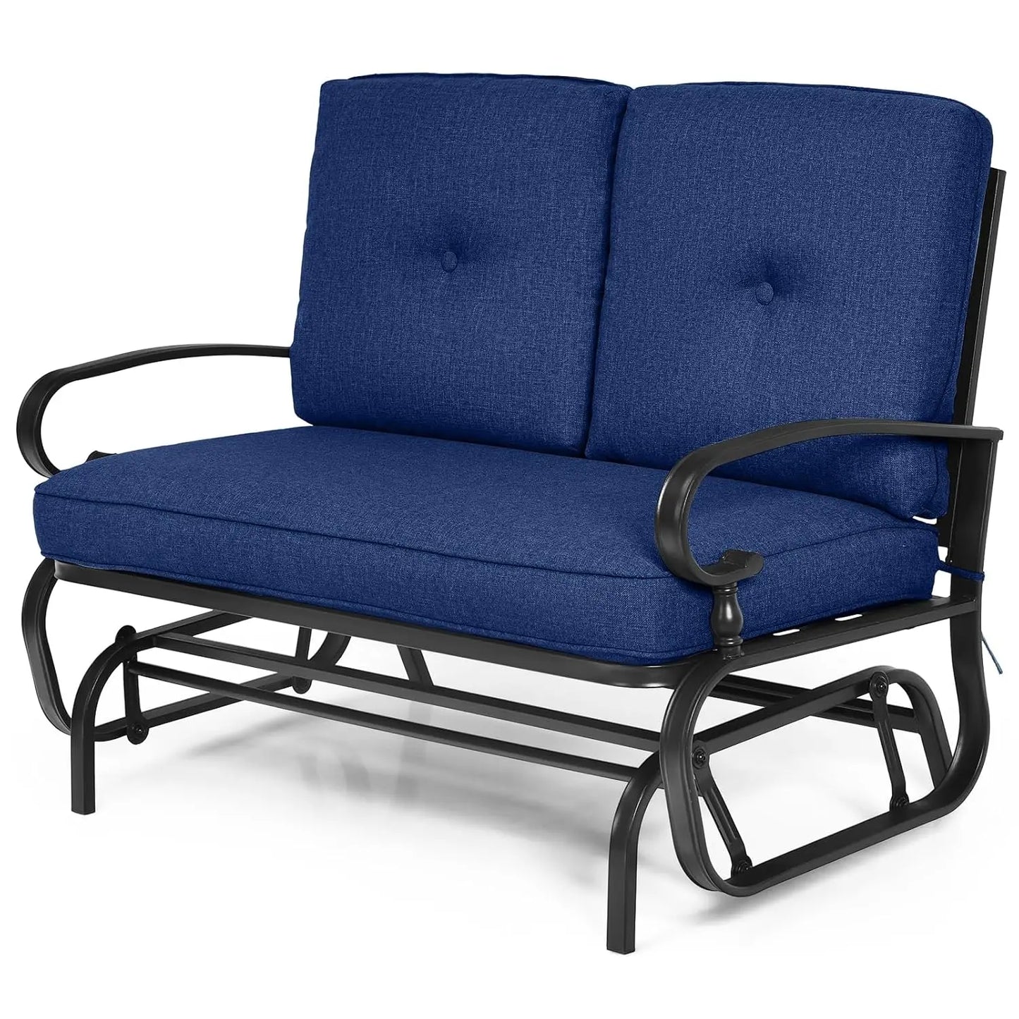 Outdoor Glider Swing Chair for Two with Steel Frame