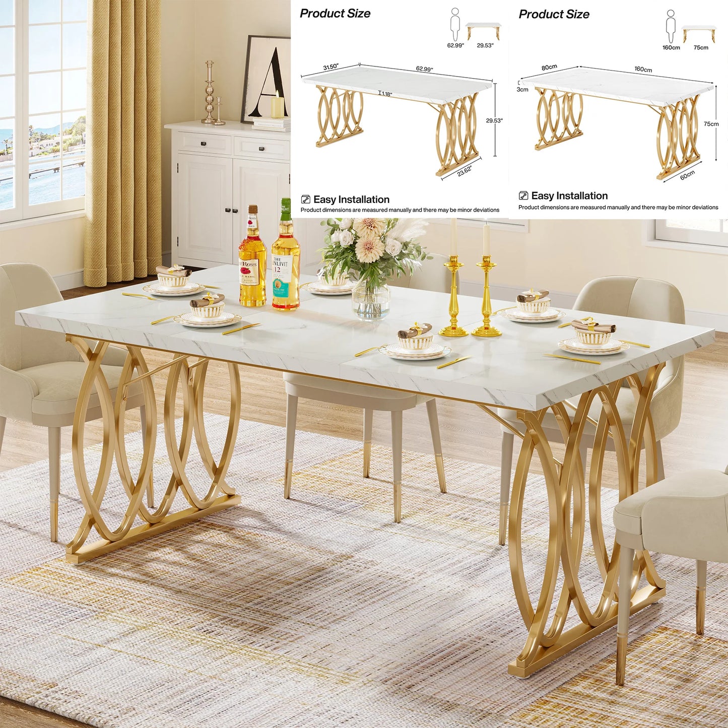 Tribesigns Rectangular Dining Table Modern Kitchen Table