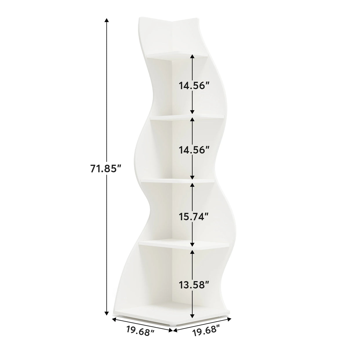 Tribesigns Modern 5 Tier Corner Shelf Bookcase Storage Rack Home