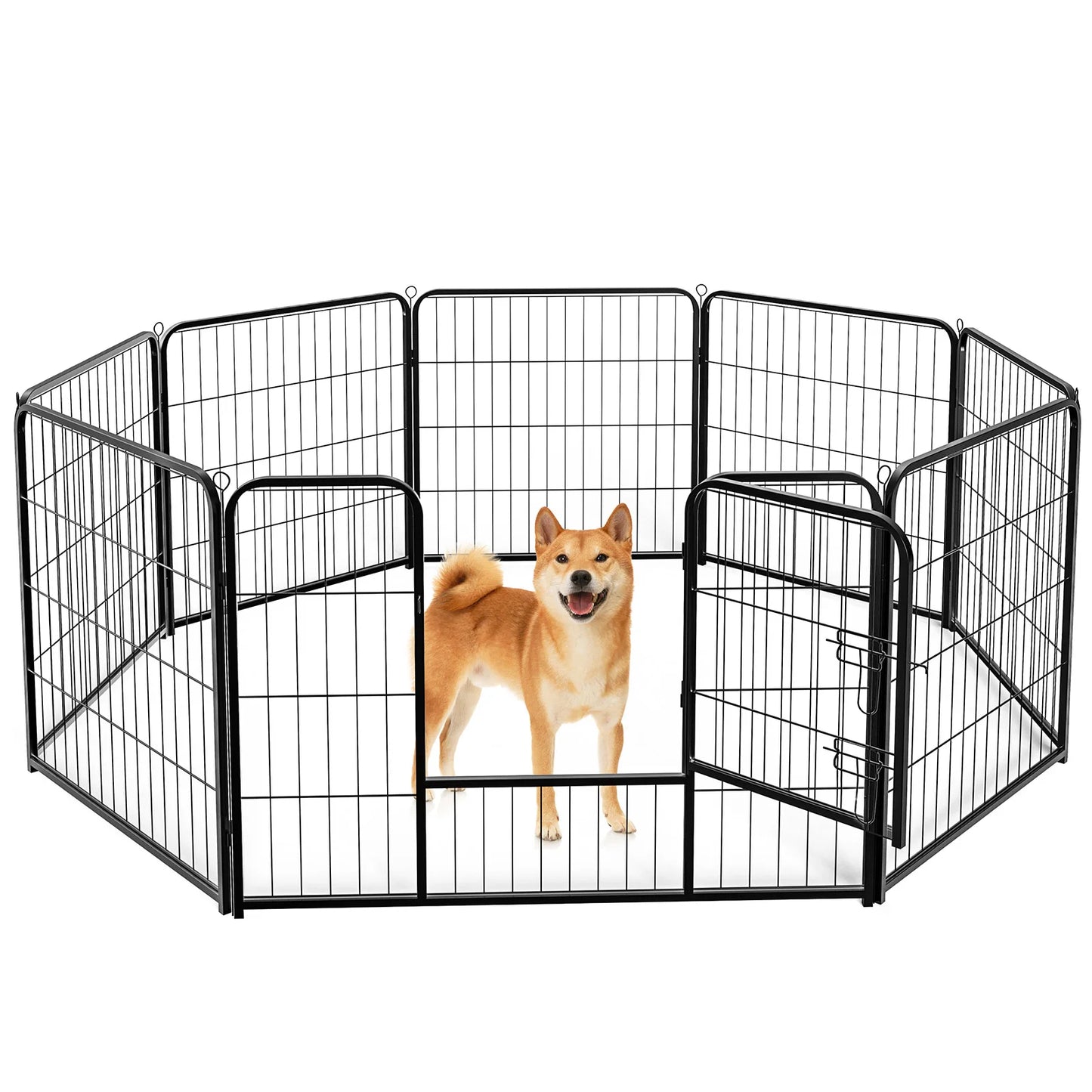 JHK Metal 8 Panels Dog Playpen Foldable Outdoor Exercise Fence
