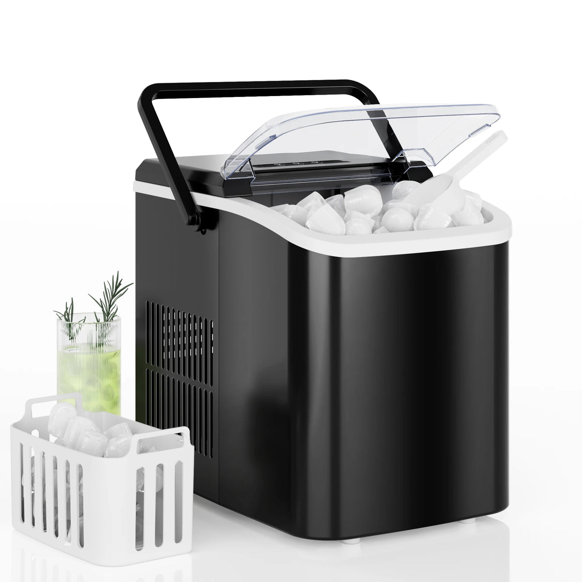 Compact Countertop Ice Maker Self Cleaning Quiet 9 Bullet Cubes