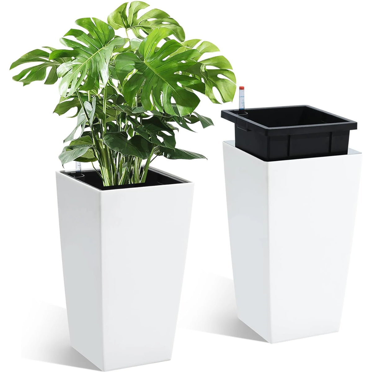 HiMISS Self Watering Planters Set Two For Indoor Outdoor Garden