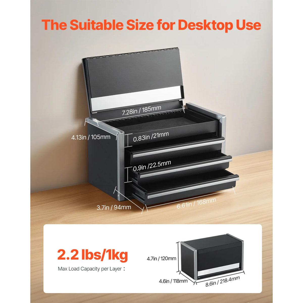 SucceBuy Metal Tool Box Portable Storage Chest For Garage Workbench