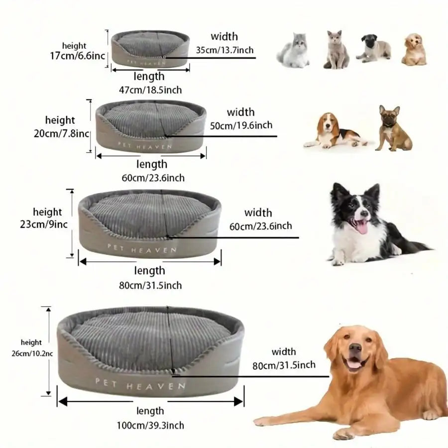 Machine Washable Soft Cozy Pet Bed With Warm Mat For All Seasons Indoor Outdoor