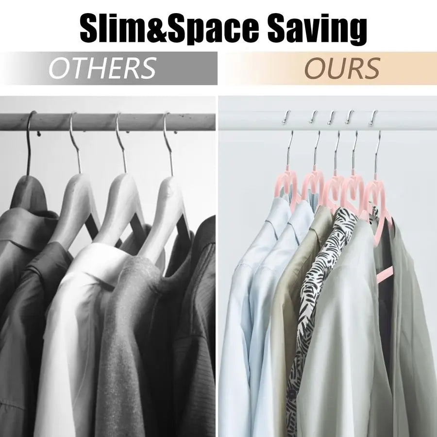 50 Pack Velvet Hangers Non Slip With 360 Degree Hook
