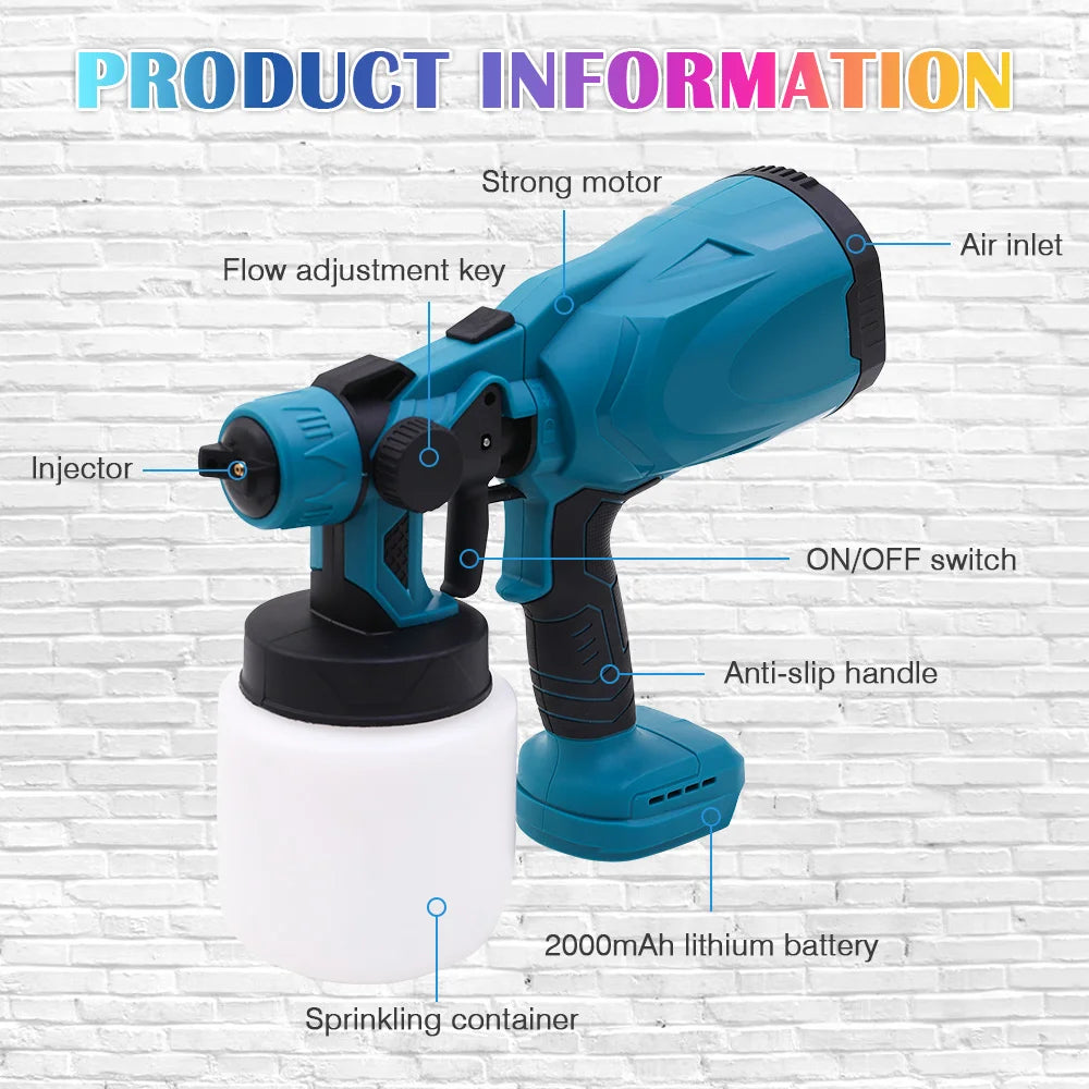 21V Cordless Electric HVLP Paint Sprayer With Rechargeable Batteries
