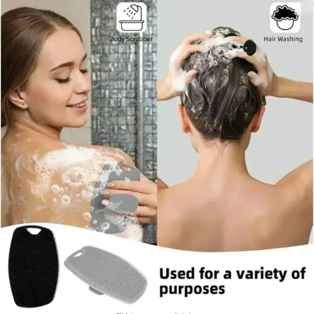 Exfoliating Silicone Bath Brush Cleanser With No Slip Handle