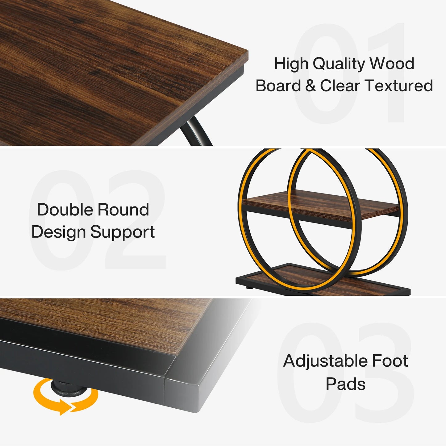 Tribesigns End Table With Shelves Narrow Industrial Side Table