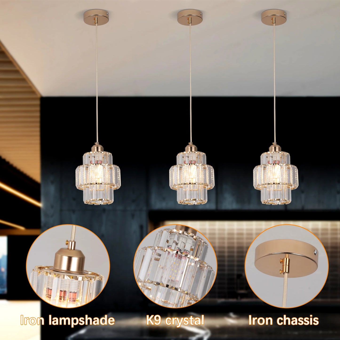 GreeLustr LED Modern K9 Crystal Chandelier Lighting Fixture For Bedroom