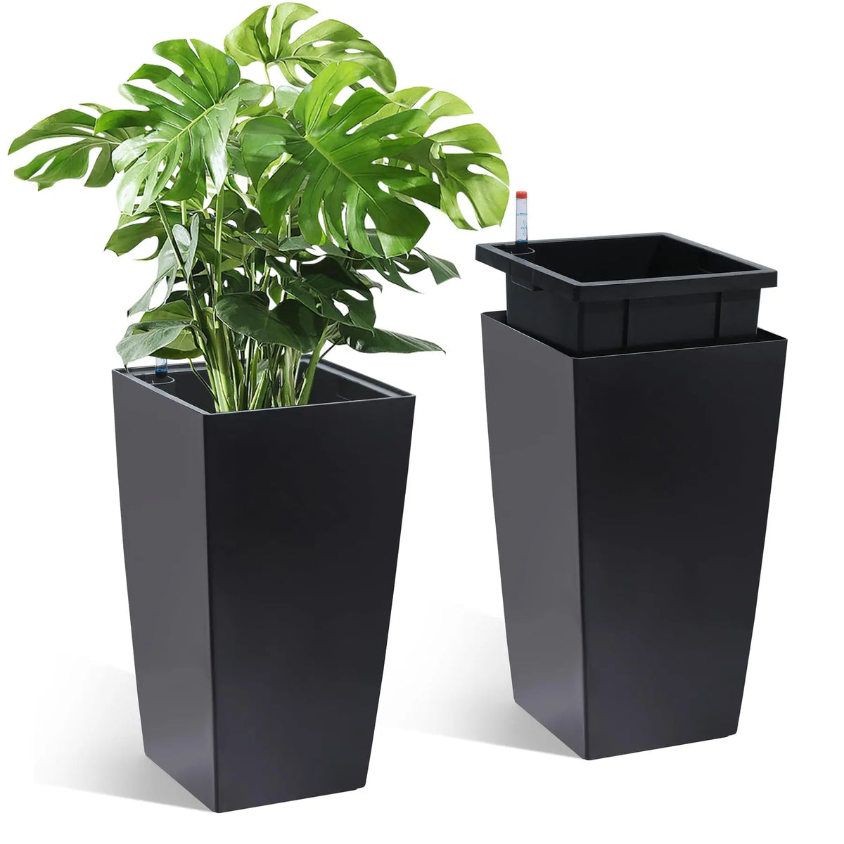 HiMISS Self Watering Planters Set Two For Indoor Outdoor Garden