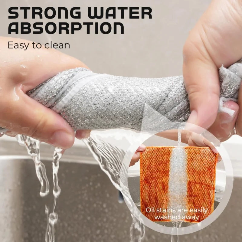 Durable Thickened Double Sided Steel Wire Kitchen Cleaning Cloth Pad