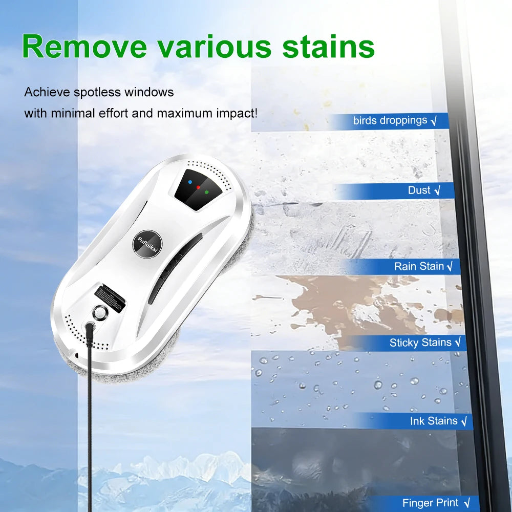 PuRuikai Ultra Thin Electric Window Cleaning Robot With Remote Control