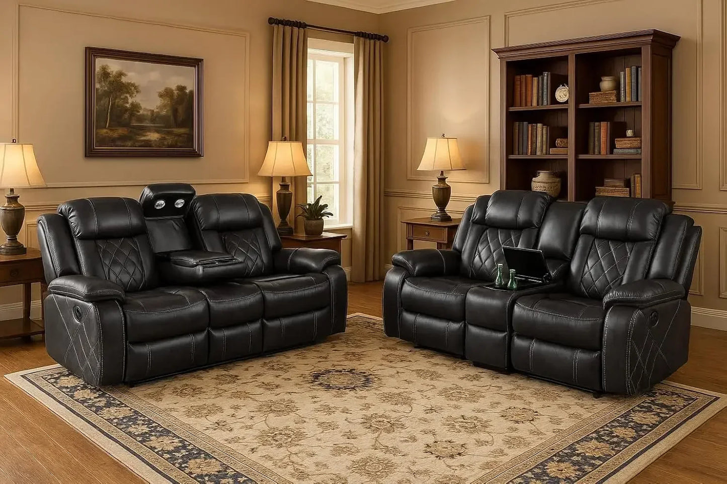 Power Living Room Furniture Set Electric Recliner With LED Light