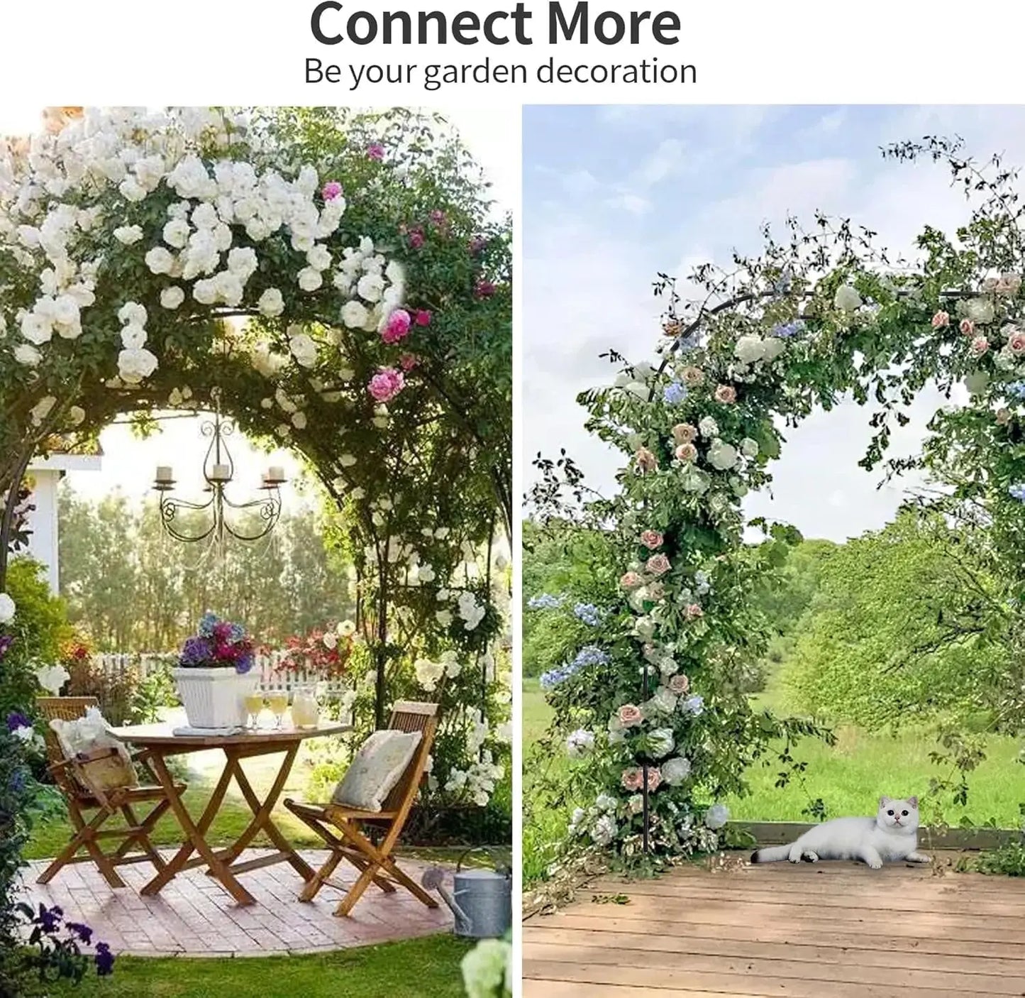 HiMISS Garden Arch Arbor Trellis For Climbing Plants Outdoor Decor