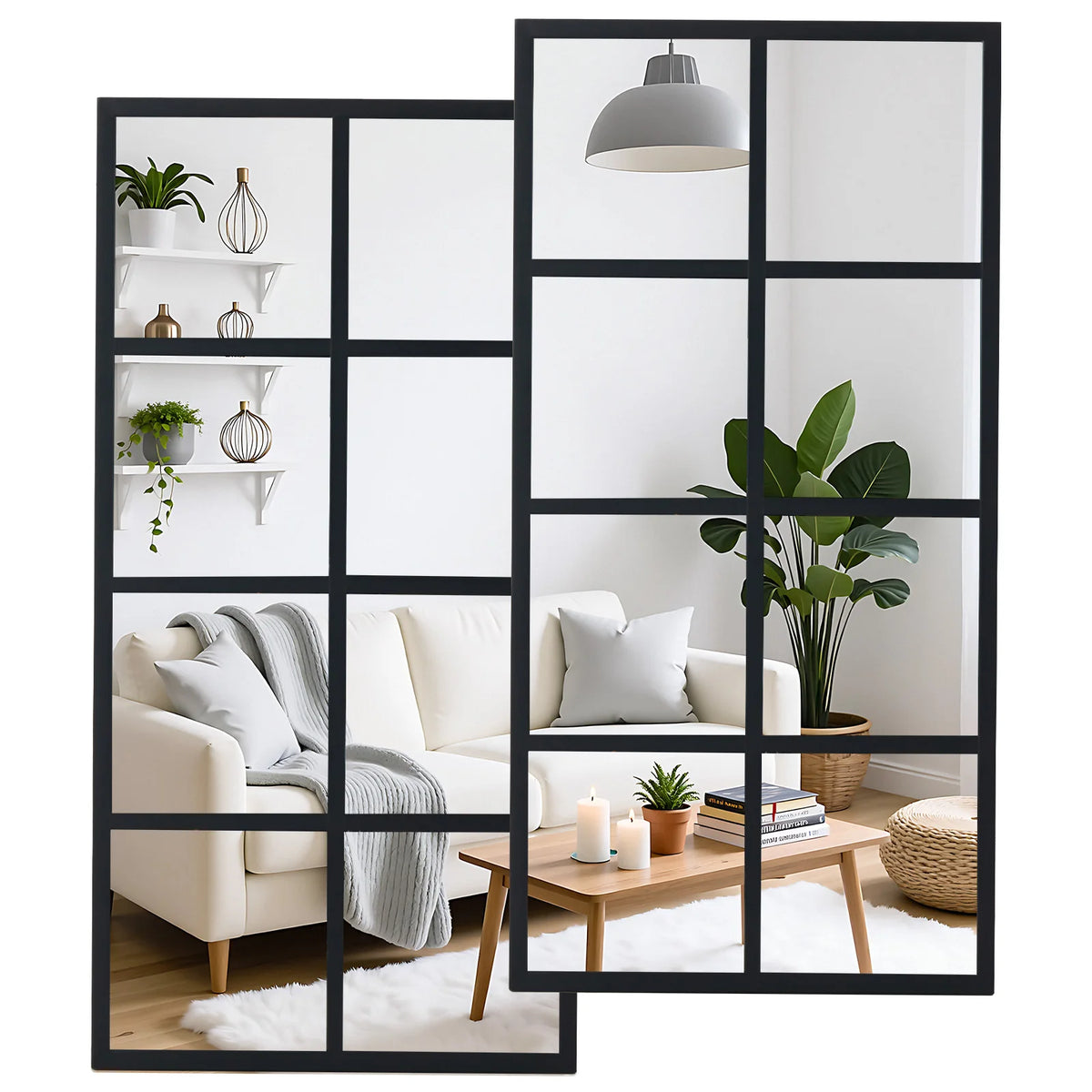 JHK Full Body Wall Mirrors Metal Framed Rectangle Window Decor