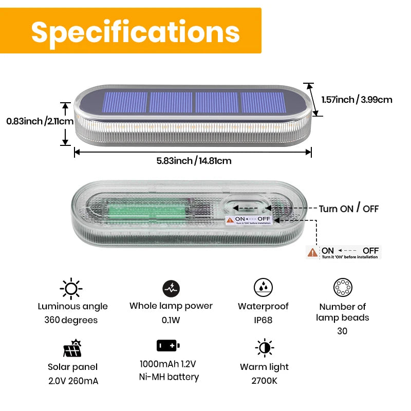 Solar Deck Lights Waterproof IP68 LED Step Lights Garden Outdoor