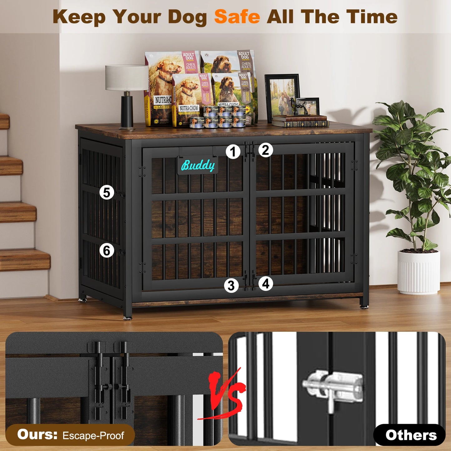 Heavy Duty Dog Crate Furniture Casters For Large Indoor Dogs