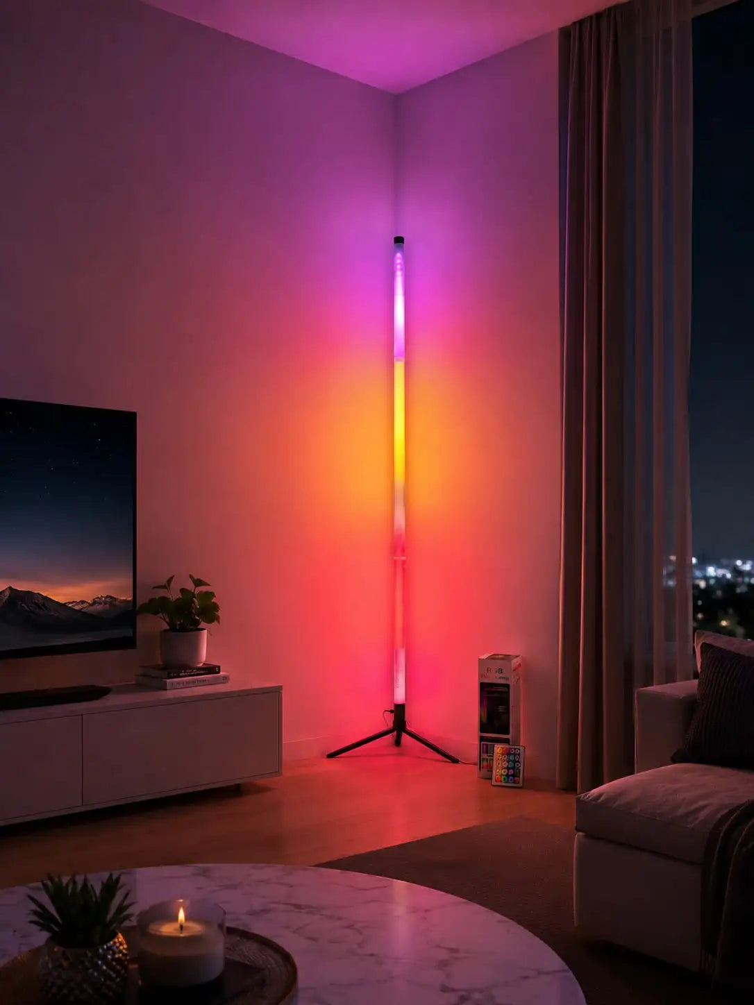 LED RGB Floor Lamp With Remote Control For Bedroom Lighting