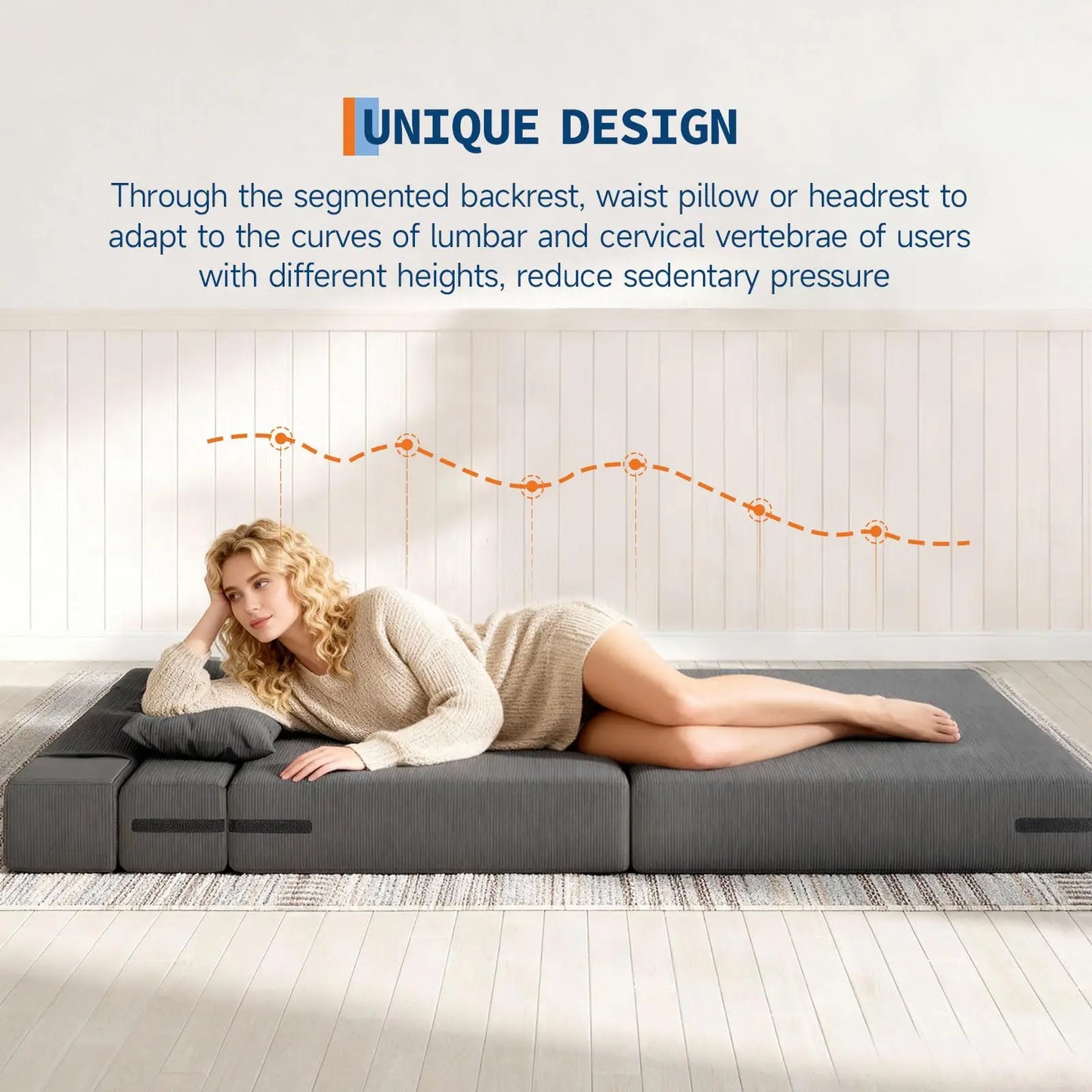 HobbyLane 4-in-1 Folding Sofa Bed Corduroy Sleeper