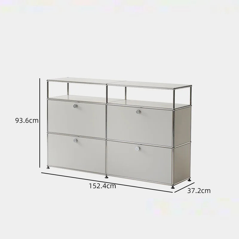 Bigcityfur Metal TV Stand Storage Corner Cabinet Living Room Furniture