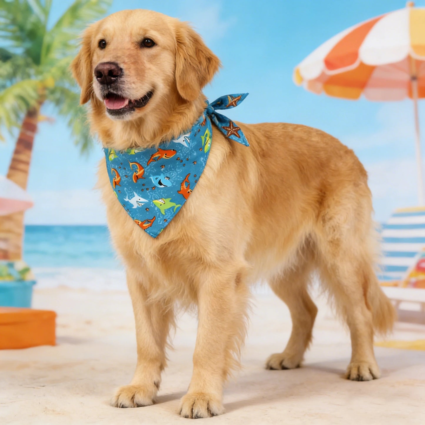 Soft Washable Fruit Floral Dog Bandana Adjustable Cloth Kerchief