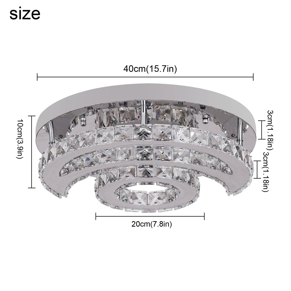 GreeLustr Crystal LED Sun Moon Ceiling Chandelier Fixture Living Room