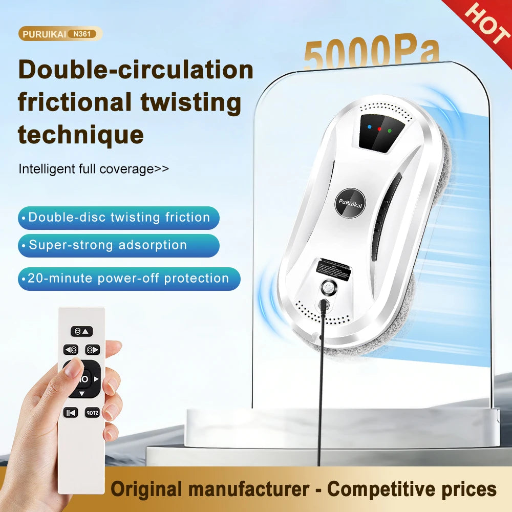 PuRuikai Ultra Thin Electric Window Cleaning Robot With Remote Control
