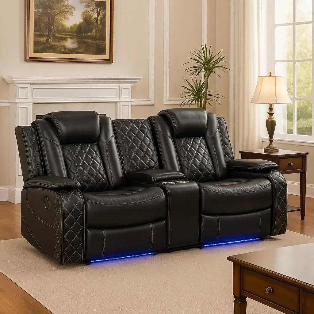 Power Living Room Furniture Set Electric Recliner With LED Light